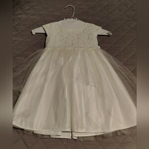 Flower Girl White Lace & Tulle Party Dress     Made In USA